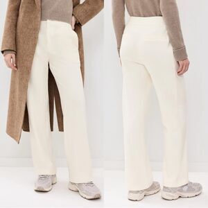 Varley Aberdeen Corduroy Straight Leg Pants in Egret / Ivory